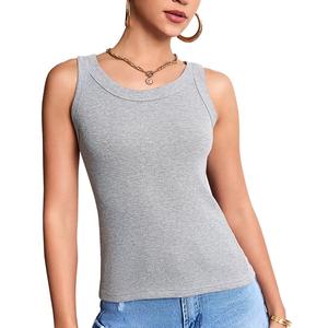 Tops activos personalizados para mujer, chaleco de Yoga sin mangas de verano, pantalones cortos de Fitness para correr sin costuras para verano, correr, Yoga - Product Image 3