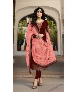 Terbaru desainer Pakistan gaun wanita gaun mewah indah bordir Salwar Kameez setelan gaya India gaun desain dan Saree