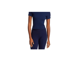 Maglietta Donni Navy in jersey a costine con scollo rotondo e funzione traspirante - Product Image 2