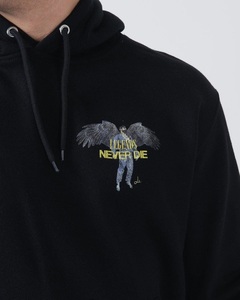 Sweat-shirts à capuche noirs personnalisés en coton en gros, sweat-shirt oversize unisexe à épaules tombantes, streetwear imprimé graphique, sweat-shirt en gros - Product Image 6