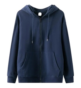 เสื้อฮู้ดซิปผู้ชายทรงปกติ ขายส่ง ผ้าฝ้ายฟลีซ 100% น้ำหนัก 300 กรัม ระบายอากาศได้ดี สีพื้น สำหรับฤดูหนาว - Product Image 2