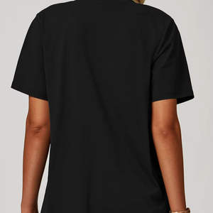 T-shirt de sport décontracté pour femmes tendance, à séchage rapide, pour la course à pied en plein air, la salle de sport, respirant, polyvalent, manches courtes, col rond, coupe ample - Product Image 4