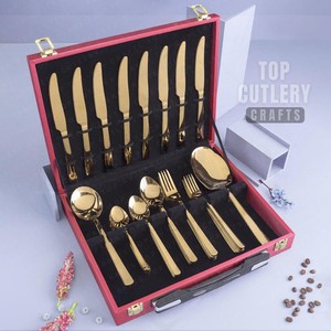 Juego de cubiertos de lujo chapados en oro de 92 piezas para 12 personas, regalo perfecto, juego de cubiertos elegante para bodas - Product Image 4
