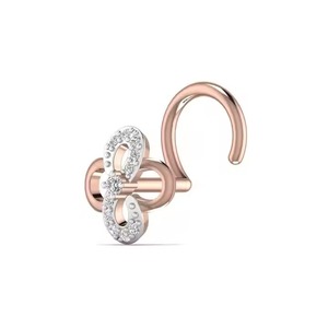 Épingle à nez de designer en diamant rond véritable 0.16TCW Bijoux en or jaune - Product Image 4