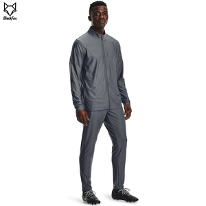 Men's Solid Color Full <b>Zip</b> Track Suit Quick Dry Sporty Training Outfit Autumn Wear Regular Fit Polyester Material - Product Image 2