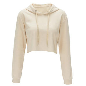 Hot Sale Factory Price <b>Ladies</b> Loose Long <b>Sleeve</b> Pullover Cotton Blank Oversize OEM Custom Crop <b>Top</b> Women's Hoodies for Autumn - Product Image 4