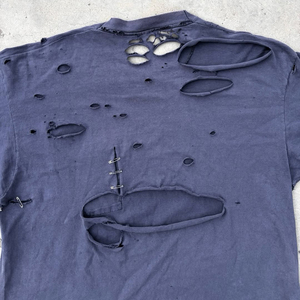 Camisetas de manga corta para hombre, estilo streetwear, diseño desgastado personalizado, cuello redondo, algodón, gran venta. - Product Image 4