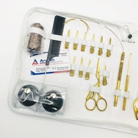 Kit d'outils d'extension de cheveux en acier inoxydable couleur or Plasma, pince à cheveux avec rasoir, boucle, ciseaux, Clips, perles, vente en gros
