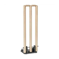 Postes de críquet de madera de fresno multicolor, diseñados a medida, con logotipo y pegatinas, de alta calidad y tamaño personalizable.