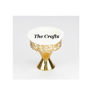 Tazón de servicio de color blanco y dorado de metal de diseño atractivo Tazón de chocolate de calidad superior para uso en fiestas y eventos - Product Image 3