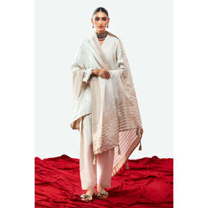 Traje de Satén Jacquard de 3 Piezas con Dupatta MJ-52042 - Product Image 1