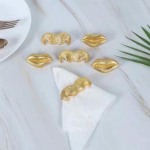 Porte-serviettes élégants en métal finition dorée de qualité supérieure pour les décorations de dîner de mariage d'anniversaire avec un charme élégant - Product Image 5