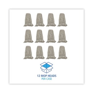 Boardwalk 24 Onzas Cabezal de Mopa Húmeda Blanco Pro Loop Web/Tailband de Algodón, 12 Unidades por Caja - Product Image 4