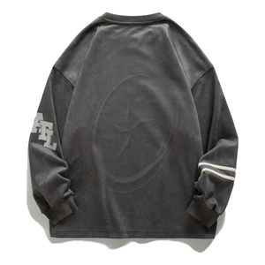 เสื้อสเวตเตอร์คอกลมระบายอากาศสำหรับผู้ชายเสื้อสเวตเตอร์แขนยาวทรงหลวมลายกราฟิกแนวสตรีทไซส์ใหญ่พิเศษ - Product Image 3