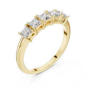 Anillo de Oro Amarillo de 18K con Diamante Talla Princesa para Mujer |   Joyería de Boda |   Diamante Cultivado Nuevo - Product Image 3