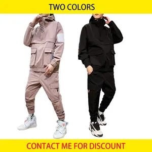 Survêtements d'hiver personnalisés pour hommes, coupe régulière, en polaire coupe-vent à séchage rapide, brodés, en polyester/coton, style cargo - Product Image 2