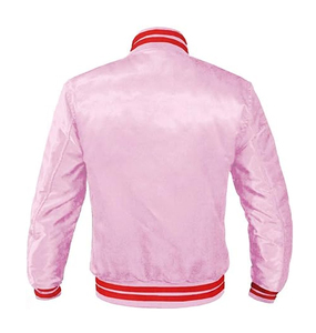 Chaqueta de bombardero de satén unisex, ropa de abrigo de béisbol OEM para eventos escolares y pedidos a granel, chaqueta universitaria - Product Image 2