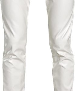 Pantalon en cuir pour homme, coupe slim, couleur blanche, pour la moto, la chasse, les voyages, pantalon en cuir pour homme de haute qualité, respirant - Product Image 2