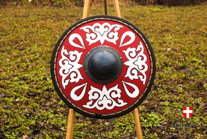 Escudo redondo vikingo Escudo de metal medieval de artesanía Calvin - Product Image 3