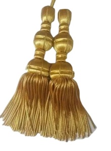 พู่ลวดทองแท่งพู่ลูกไม้สำหรับเสื้อคลุมพู่โพลีเอสเตอร์สำหรับการตัดแต่งเสื้อทองแท่ง - Product Image 5