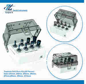 Kit de Brocas Trephine para Implantes Dentales, 8 Piezas, Recubrimiento Azul, Manual, Metal, Grado Médico, Origen Pakistán - Product Image 4