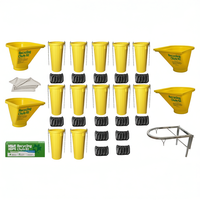 TEKCNOPLAST SRL Kit de recyclage HDPE avec 8 à 18 canaux, 2 trémies, 1 cadre de support et manchons anti-poussière pour une gestion efficace des déchets