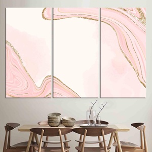 Décoration intérieure aux tons doux : Art mural sur toile imprimée, élégance moderne, ensemble de 3 toiles - Product Image 1