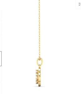 Collar con Colgante de Oro Sólido de 14K para Mujer, Aniva, Diamante Natural de Corte Brillante, Certificado IGI, Estilo Étnico, 4g de Peso, para Boda - Product Image 3