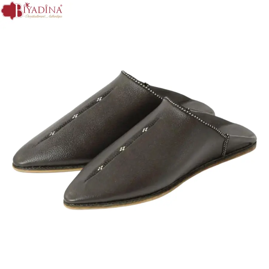 Babouche à bout pointu pour hommes, babouche et babouche à la mode, chaussures en cuir, style marocain, fait à la main