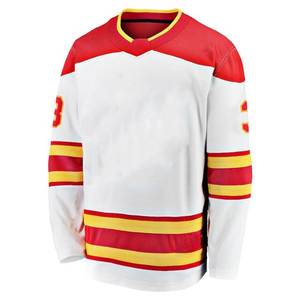 Prix de gros de qualité supérieure Nom de l'équipe personnalisée Maillot de hockey sur glace Chemise de hockey uniforme Spandex/Coton Respirant Respectueux de l'environnement - Product Image 4