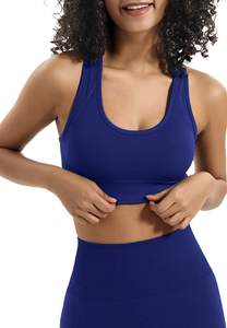 ชุดออกกำลังกายผู้หญิงเซ็กซี่ ชุดโยคะ รับทำโลโก้ ชุด 2 ชิ้น ชุดออกกำลังกายระบายอากาศ บราฟิตเนสและเลกกิ้งสีพื้น - Product Image 5