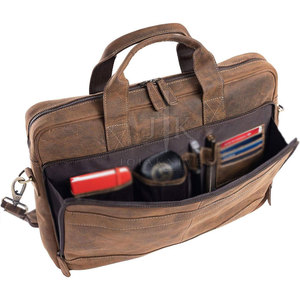 High Quality Professional Made Genuine <b>Leather</b> Modern <b>Laptop</b> <b>Bags</b> with Custom Logo Eco-Friendly Durable Waterproof New Arrival - Product Image 2