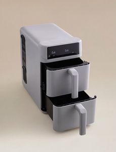 Freidora de aire digital multifuncional inteligente de acero inoxidable de 11L con ventana visible, de gran capacidad, para uso doméstico, con cesta individual. - Product Image 2