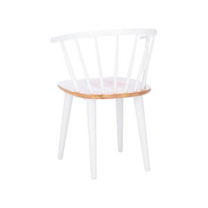 เก้าอี้รับประทานอาหารที่ทันสมัยกรอบไม้สักสีทึบที่มีสีขาวและสีธรรมชาติสำหรับการใช้งานในร่มและกลางแจ้ง - Product Image 4