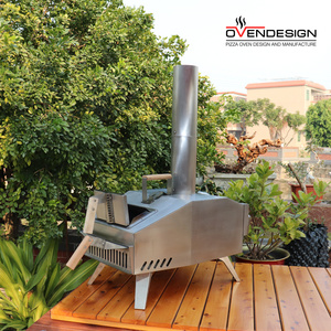 Nhanh chóng công văn 13 inch thép không gỉ gỗ ngoài trời lửa Lò nướng bánh Pizza giảm giá Giá 500 than BBQ grills - Product Image 5