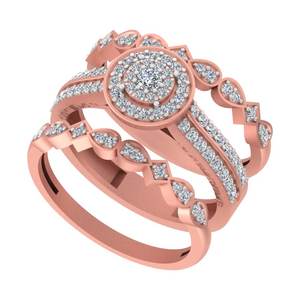 แหวนทอง14K/18K สำหรับผู้หญิงปรับแต่งได้เครื่องประดับงานแต่งงานน่ารักสุดหรูมีเพชรปลูกในห้องปฏิบัติการทรงกลมสำหรับของขวัญหมั้น - Product Image 1