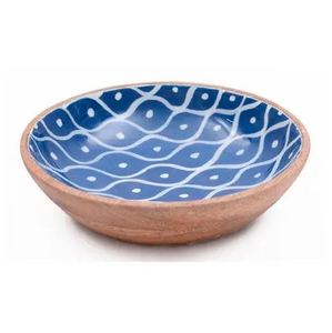 Cuenco de madera impreso pintado a mano artístico, centro de mesa decorativo para exhibición de comedor de cocina y Decoración elegante del hogar - Product Image 2