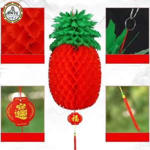 Linterna de panal en forma de piña de Año Nuevo chino BINLU con colgante 'Fu' para decoración del hogar - Product Image 2