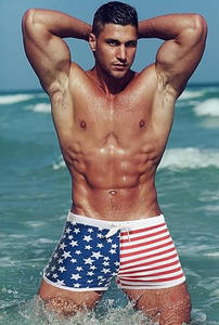 ''Pantalones cortos atléticos para hombre Malla Entrenamiento Gym'' Hombres Hot Prints Traje de baño Pantalones cortos Traje de baño Boxer Breve Long Thunk - Product Image 5