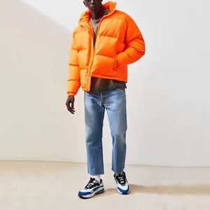 Vente en gros pas cher de qualité supérieure manteau bouffant personnalisé hommes épais doudoune bombardier matelassé polyester hiver rembourré veste bulle - Product Image 4