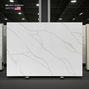 Losa superior de gabinete de cocina de piedra de cuarzo artificial para casa de proyecto residencial resistente brillante con aspecto de mármol mimético antidumping 0 - Product Image 1