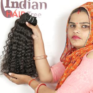 ผมแท้จากวัดในอินเดีย 100% ผลิตจากผมมนุษย์ธรรมชาติ แบบมัด ลอน ขายส่ง สีดำ คุณภาพเวอร์จิ้น จัดเรียงเกล็ดผม - Product Image 3