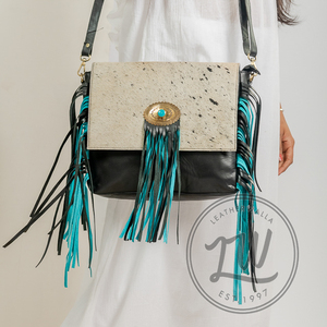 LW 2024 Ladies' Genuine Cow Print Leather <b>Sling</b> <b>Bag</b> Single Strap Bohemian Style Hand <b>Bag</b> for Winter Japan Inspired - Product Image 6