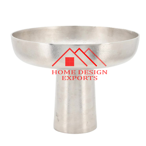Vase à fleurs dernier modèle pour décoration de mariage 2023 Bol à fruits sur pied en aluminium écologique sur socle - Product Image 2