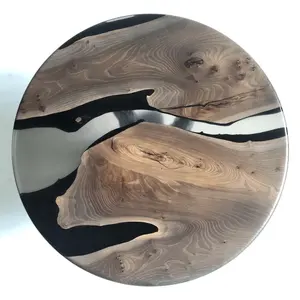 Table basse en bois massif sur mesure « Valencia » – Table de salon artisanale en dalle de bois dur naturel - Product Image 4