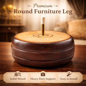 Pieds de meubles en bois massif ronds et robustes pour canapé, chaise, lit et armoire - Utilisation dans le salon et la chambre à coucher - Product Image 1