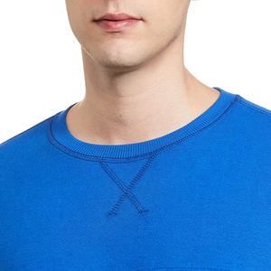 Sudadera de punto con cuello redondo y bloques de color para hombre, corte regular, informal de otoño, azul y negro, de manga larga, bicolor - Product Image 5
