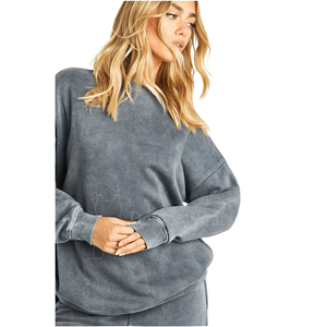 Sudadera de algodón lavado ácido unisex personalizada con cuello alto hecha de tela de lana de algodón 350GSM con serigrafía personalizada - Product Image 4