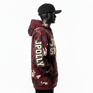 Sudadera con Capucha Premium de Felpa de 330 GSM, Cierre Completo, Camuflaje Urbano, Marrón y Negro, con Logotipo Bordado Personalizado - Product Image 3