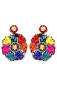 Pendientes de cuentas multicolores hechos a mano para mujeres y niñas Nueva joyería de moda con bordado para India - Product Image 6